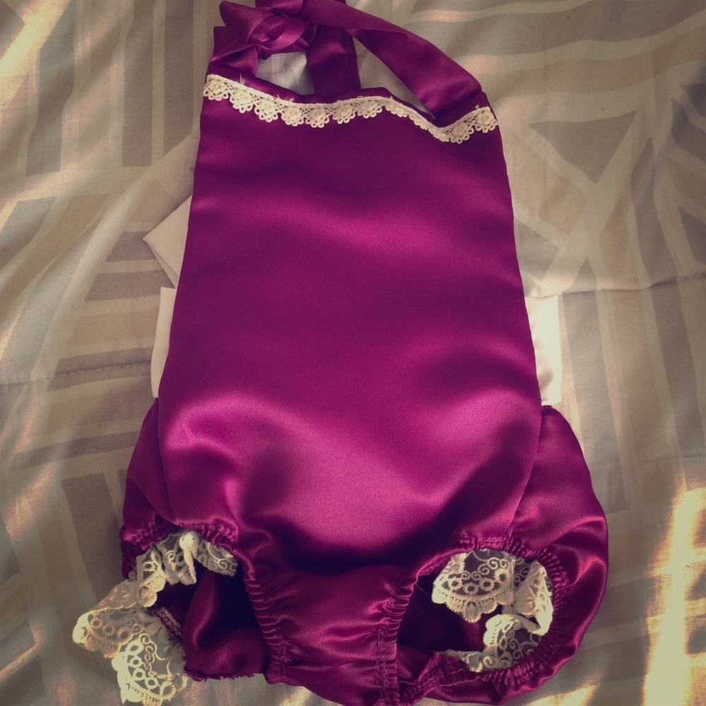 Satin and lace sweetheart romper